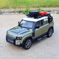 โมเดลรถโลหะผสม Diecasts และรถของเล่นพร้อม Kids Toys เก็บรถลากออฟโรดใหม่1:24 Rover Defender