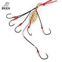 BKKH Sharp สีแดง รอกตกปลาหยาบ เครื่องมือตกปลา สปริง เหยื่อดัก Feeder เหล็กกล้าคาร์บอนสูง Lure Trap Hooks เบ็ดตกปลาเหยื่อ เบ็ดตกปลา ระเบิดตกปลา Hooks