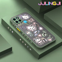 Jlingji เคสสำหรับ Infinix Smart 6 HD Smart 6 Plus,เคสแฟชั่นบางน่ารักแมวมีน้ำค้างแข็งโปร่งใสแข็งขอบสี่เหลี่ยมกันกระแทกรูปแบบปลอกซิลิโคนป้องกันคลุมทั้งหมด Softcase