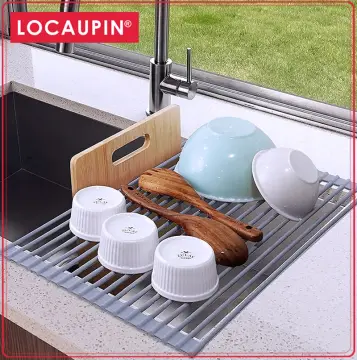 Silicone Roll up Dish Drying Rack Foldable Stainless Steel Over Sink  Kitchen Drainer Rack for Cups Fruits Vegetables - China Rubber and Rubber  Parts price