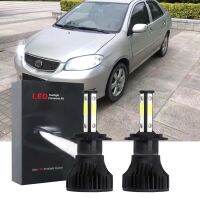 หลอดไฟหน้า LED 6000K สีขาว สําหรับ Toyota Vios ncp42 2003-2007 2 ชิ้น รับประกัน 10 เดือน