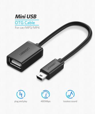 Ugreen อะแดปเตอร์ USB Mini USB 2.0สายเคเบิล OTG สำหรับ MP3 MP4ฮาร์ดดิสก์กล้องดิจิตอล PC GPS HDD อะแดปเตอร์ OTG อะแดปเตอร์ USB ขนาดเล็กอะแดปเตอร์ USB