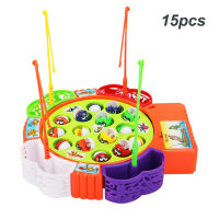 Kids Fishing Toys Electric Musical Rotating Fishing Game Musical Fish Plate Set Magnetic Outdoor Sports Toys for Children Gifts
