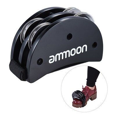 【Worth-Buy】 Ammoon Elliptical Cajon Box Drum Companion อุปกรณ์เสริมเท้า Jingle สำหรับเครื่องเพอร์คัชชันมือ Black