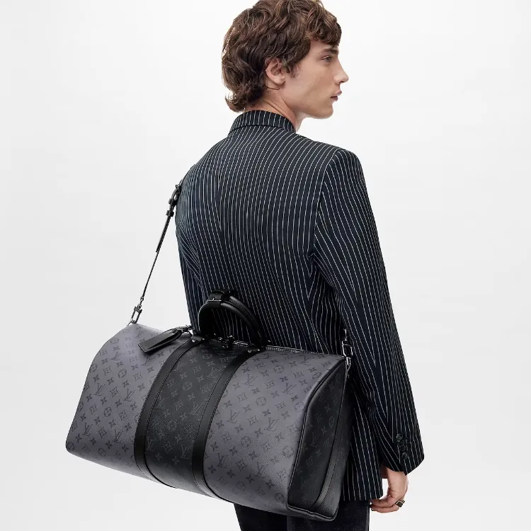 Louis Vuitton Keepall Bandouliere Monogram Eclipse Reverse 50 Gray