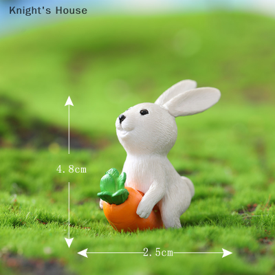 Knights House กระต่ายทำจากยางเรซินน่ารักตกแต่งบ้านรูปปั้นกระต่ายขนาดเล็กรูปปั้นตกแต่งบ้าน