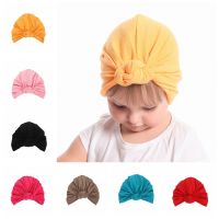 ใหม่ผ้าฝ้ายผสมเด็ก Turban หมวกเด็กทารกแรกเกิด Soft Knot Beanie สไตล์ Top Knot หมวกทารกเด็กวัยหัดเดินวันเกิดของขวัญ Photo Props