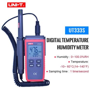 Uni-t UT333S เครื่องวัดอุณหภูมิ แยก และไฮโกรมิเตอร์ หน้าจอ LCD เครื่องวัดอุณหภูมิ ไฮโกรมิเตอร์ -10~60°C