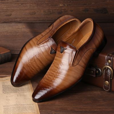 Men Retro Dress Shoe High Quality Business PU Leather Lace-up Footwear Formal Shoes for Wedding Party Big size