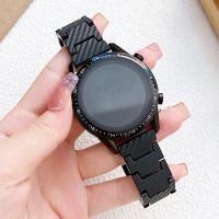 Carbon fiber strap For Samsung Galaxy 4/classic 46mm/Active 2 40mm/44mm Gear S3 20mm/22mm bracelet Huawei watch GT/2e/3/Pro band