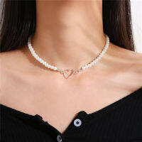 Pearl Necklace Advanced Collar Chain Creative Simple Necklace Collar Chain Heart Necklace Love Pendant Necklace