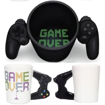 【High-end cups】เกมกว่าแก้วกาแฟสร้างสรรค์380มิลลิลิตร3D ควบคุมเกมจับแก้วถ้วยเซรามิกนมชาแก้วสำหรับเด็กวันเกิดของขวัญคริสต์มาส