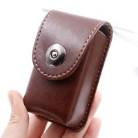 [Fast delivery] MUJI Wearable Belt Folding Reading Glasses Glasses Case Top Layer Cowhide Genuine Leather Feel Anti-Pressure Hanging Waist Bag Mens Leather Case Portable