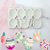 JIYAN2866 Creativity Bunny Cartoon Durable Chocolate Cookies Baking Mould Cake Decorating Tools Fondant Mould Easter Egg Silicone Mold