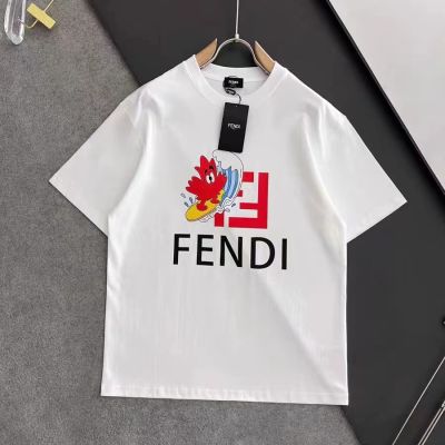 Fendii เสื้อยืดอเนกประสงค์ผ้าฝ้ายแขนสั้นรุ่น High Edition เทรนด์ใหม่2023