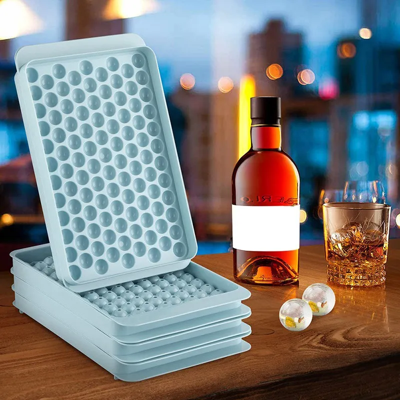 1pc 33 grids Ice Cube Trays For Freezer Ice Ball Maker Mold Mini Circle  Round Ice Cube Mold with Lid Making for Cocktail Whiskey