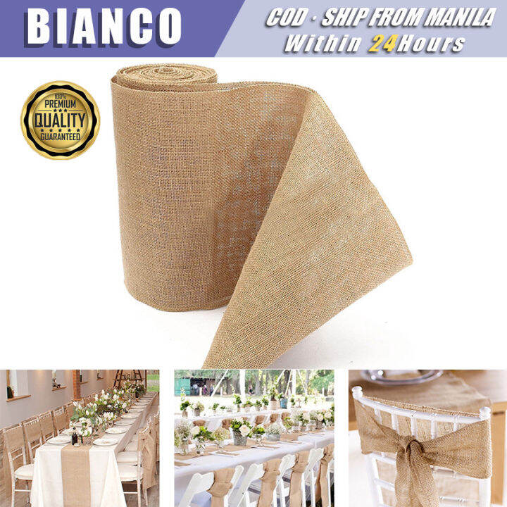 30x140/180/240/300cm Burlap Table Runner Roll For Wedding DIY Vintage