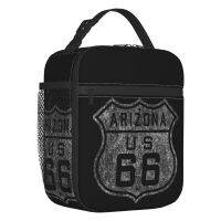 【YOYO Household Products】 Custom Vintage Route 66 Sign Lunch Bag Men Women Warm Cooler Insulated Lunch Box For Student School