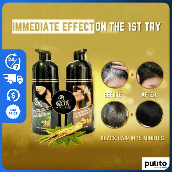 [LEGIT] Hair color shampoo Sin Hair is the most original blackening shampoo get 1