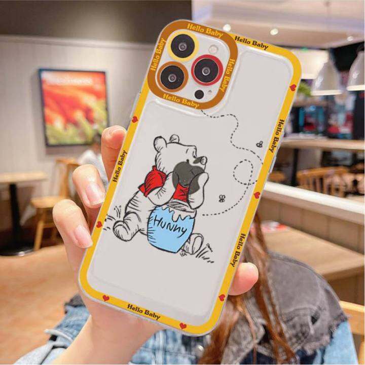 สินค้าใหม่ในสต็อก-diseny-winnie-the-pooh-เคสโทรศัพท์สำหรับ-iphone-11-12-13-mini-pro-max-14-pro-max-case-shell