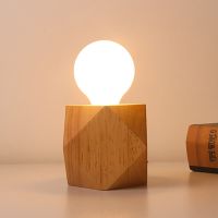 220V 110V Retro Pure Solid Wood Desk Lamp E27 Socket Bedroom Desk Lamp Base Bracket EU Plug Bedside Lamp Decorative Wooden