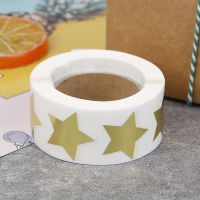 Rong Rong shop 500ป้ายสติกเกอร์ Star shape of GOLD Sticker Seal labels for Package