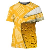 Xzx180305 new-w-est fashion 3D pitbull beer painted casual T-shirts mens Women Short Sleeve T-shirts tops