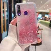 สำหรับ Huawei Y5 Y6 Y6s Y7 Y9รุ่น Prime Pro 2019 Y6p 2020 Luxury ใสแวววาว Quicksand รักเคสโทรศัพท์สำหรับหญิงสาวน่ารัก Shock Transparent Gold Leaf Cover【Ready สต็อก &amp; Fast Delivery 】