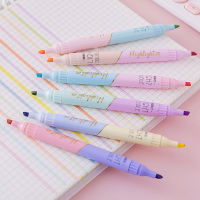 GONUUWGL 6Pcs/set 12 color Learning Japanese Stationery Office School Writing Supplies Marking Tool Pen Double-headed Highlighter Pen Hook Pen Fluores