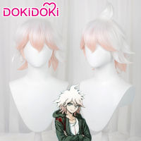 ในสต็อก DokiDoki เกม Danganronpa 2: ลาสิ้นหวังคอสเพลย์ Nagito Komaeda วิกผมฮาโลวีน Danganronpa Nagito Komaeda คอสเพลย์วิกผม