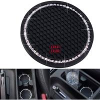 【Xps】1Pcs Universal Vehicle Bling Cup Holder Insert Coaster Car Interior Accessories-7cm Silicone Anti Slip Crystal Rhinestone Car Coaster