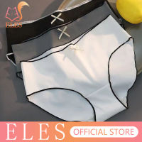 ELES กางเกงชั้นในไร้รอยต่อลดราคา Ice Silk Women Mid-waist Soft Briefs