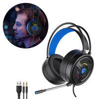 PSH-200หูฟังเกมมิ่งหูฟังw/mic สำหรับ PC แล็ปท็อป Stereo Surround,หูฟัง Earmuffs แบบนุ่มพร้อมไมโครโฟนขนาด 3.5 มม. และไฟ LED【จัดส่งจากประเทศไทย】