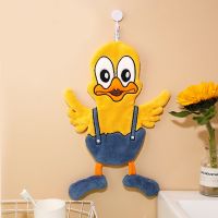 ❂► 2022 New baby Hand Towel Hanging Cartoon Animal Cute Duck Chicken Bathroom Hand Towel Absorbent Towel Household Handkerchief