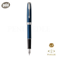 PARKER ปากกาป๊ากเกอร์ หมึกซึม ซอนเน็ต น้ำเงินคลิปเงิน - PARKER Sonnet Fountain Pen Blue Lacquer CT