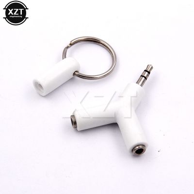 ▩◙▼ 1PC Microphone Earphone Splitter 3.5mm Headset Audio 1 Male To 2 Female U Y Shape Stereo 2 Way adapter