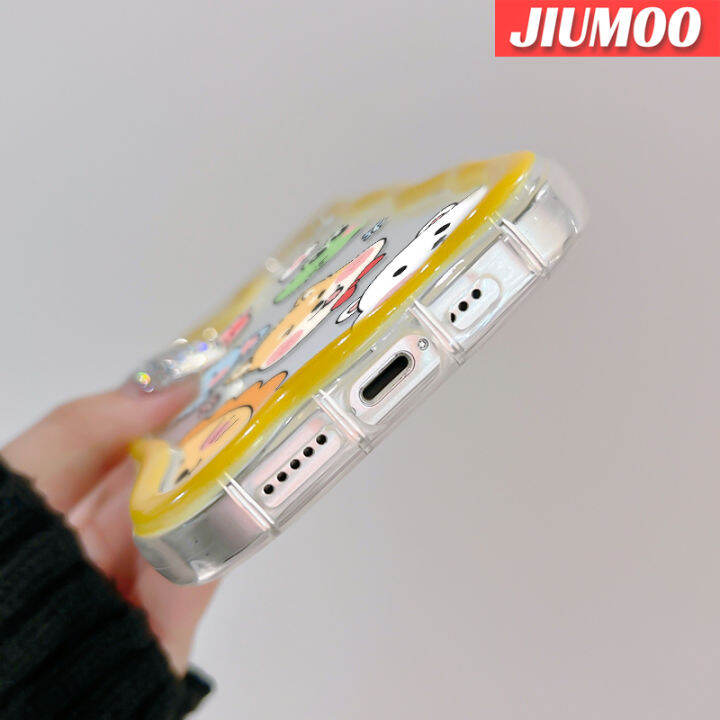 jiumoo-เคสปลอกสำหรับ-samsung-กาแลคซี่-a13-a13-5g-เคส-a14-a04s-ลายการ์ตูนน่ารักรูปช้างลูกสุนัขลายคลื่นเคสใสเนื้อครีมกันกระแทกป้องกันเลนส์กล้องโทรศัพท์กรอบซิลิโคนอ่อนนุ่ม