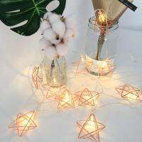 SOLLED LED Romantic Rose Gold Star String Light สำหรับตกแต่งแสงสีขาวอบอุ่น【คลังสินค้าพร้อม】