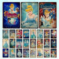 Cinderella Vintage ป้ายโลหะโปสเตอร์โลหะแขวนผนังผ้าใบเจ้าหญิงโลหะดีบุกแผ่น Bar Home Wall Decor Top Princess Decor