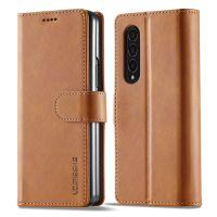 【Enjoy electronic】 For Samsung Galaxy Z Fold 3 Case With Card Pocket Folding Flip Cover Wallet Leather Book Case For Galaxy Z Fold 4 Fold3 Coque