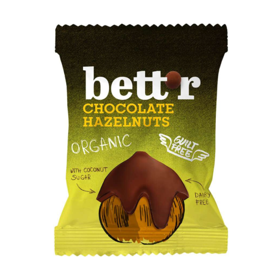 Chocola bọc hạt phỉ hữu cơ 40gr - bett s - ảnh sản phẩm 1