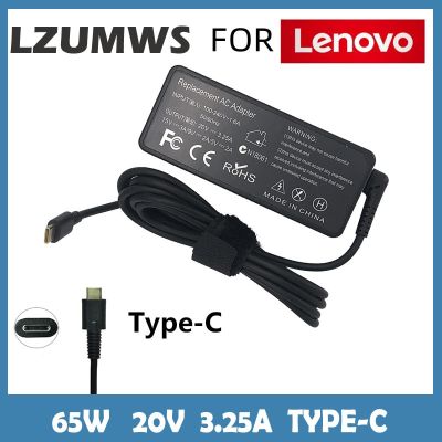 20V 3.25A 65W USB Type C ที่ชาร์จอะแดปเตอร์สำหรับพลังงาน Ac Lenovo Thinkpad X1คาร์บอน Yoga5 X270 X280 T580 P51S P52S E470 E480