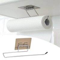 【YF】 Towel Rack Strong Self-Adhesive Roll Paper Holder Plastic Wrap Wall Shelf Home Organize Bathroom Kitchen Accessorie