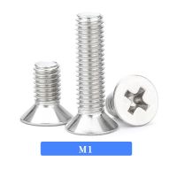 ▥◆♙ M1 Screw 50 PCS Phillips Flat Countersunk Head M1 Electronic Screws for Laptop 1mm 304 Stainless Steel Schrauben