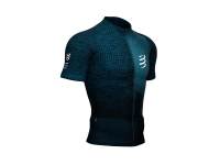 Compressport เสื้อวิ่งเทรลแขนสั้น Trail Half-Zip Fitted SS Top Blue