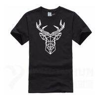 Geometry Polygon Deer Head T-Shirts Abstract Art Christmas Elk Animal Printing Tshirt 2018 Summer New Men Cotton Tops Tees XS-4XL-5XL-6XL