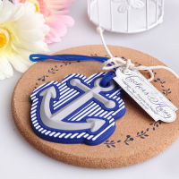 12PCS Ocean Themed Wedding Gift Rubber Anchor Luggage Tag Favors Bridal Shower Party Giveaway For Guest