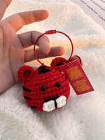 Little White Rabbit Cute Wool Woven Zodiac Animal Life Red Little Tiger Key Chain Pendant Bag Car Pendant Fashion