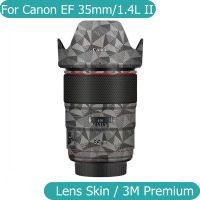 สติกเกอร์กล้องสติกเกอร์สำหรับ Canon EF 35มม. F1.4 L II USM ป้องกันรอยขีดข่วนสติ๊กเกอร์เลนส์กล้องถ่ายรูปโค้ทห่อตัวป้องกันร่างกายฟิล์มป้องกันฝาครอบผิว F/ 1.4 F1.4L