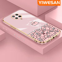 YIWESAN เคสสำหรับ Xiaomi MI POCO F2 Pro Redmi K30 Pro Zoom ใหม่เคสหมูลายการ์ตูนสีชมพูกรอบสี่เหลี่ยมพื้นผิวชุบซิลิก้าเจลนิ่มกันกระแทกเคสมือถือรวมเลนส์กล้องถ่ายรูปฝาครอบป้องกัน